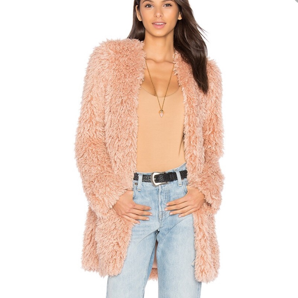House of Harlow 1960 x REVOLVE Janice Shag Coat in Maple Sugar size small